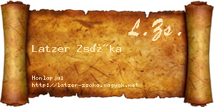 Latzer Zsóka névjegykártya